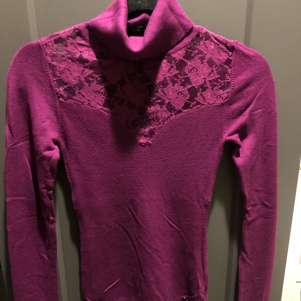 Plum lace turtleneck